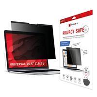 Displex Privacy Safe Magnetisch 2-weg privacyfilter voor laptop/notebook 15,6 inch (16:9), 35,1 x 20,4 cm, magnetische bevestiging, afneembaar, anti-reflex- en glanzende privacyfolie