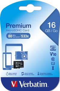 Verbatim Premium microSDHC-kaart 16 GB Class 10