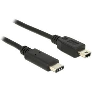 Delock 83335 Kabel USB Type-C 2.0 male > USB 2.0 Type Mini-B male 0,5 m zwart