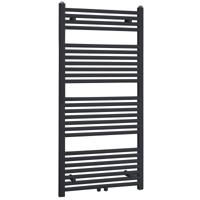 Designradiator Rall 9011 120x60cm 729 Watt Mat Zwart Middenonderaansluiting