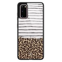 Samsung Galaxy S20 glazen hardcase - Leopard lines - thumbnail