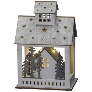 Konstsmide 3278-210 Houten figuur Huis, Markt Warmwit LED Warm-wit Timer, Schakelaar