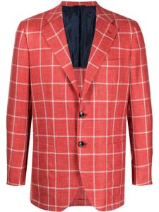 Kiton blazer en cachemire mélangé à carreaux - Rouge