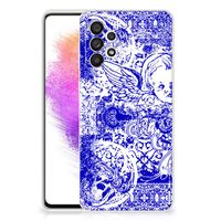 Silicone Back Case Samsung Galaxy A73 5G Angel Skull Blauw - thumbnail