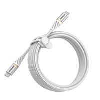 OtterBox Premium Reinforced Braided USB-C naar USB-C Cable, snelle oplaadkabel voor Smartphone en Tablet, ultrarobuust, buig- en buigzaam getest, 3m, Wit
