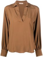 Blanca Vita blouse drapée à col v - Marron