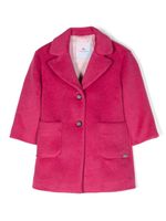 Chiara Ferragni Kids manteau boutonné à plaque logo - Rose