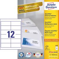 Avery 3659 etiket Rechthoek Permanent Wit 1200 stuk(s)