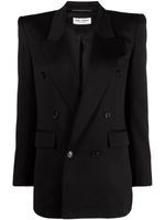 Saint Laurent blazer en laine à boutonnière croisée - Noir