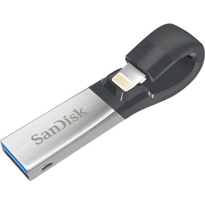 Sandisk iXpand USB flash drive 64 GB USB Type-A / Lightning 3.2 Gen 1 (3.1 Gen 1) Zwart, Zilver Sandisk iXpand USB flash drive 64 GB USB Type-A / Lightning 3.2 Gen 1 (3.1 Gen 1) Zwart, Zilver