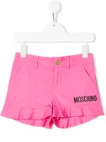 Moschino Kids short à détail de logo - Rose