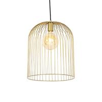 QAZQA - Design Hanglamp | Eettafel | Eetkamer goud - Wire Knock | Woonkamer | Slaapkamer | Keuken - Staal Langwerpig |Rond - E27 Geschikt voor LED - Max. 1 x 60 Watt