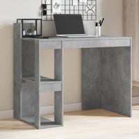 Bureau 103,5x56,5x94 cm bewerkt hout betongrijs - thumbnail