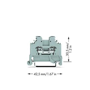 WAGO 279-101 Doorgangsklem 4 mm Spanveer Toewijzing: L Grijs 100 stuk(s)