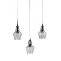 By-Boo Hanglamp Orion Glas, 3-lamps - Zwart - thumbnail