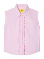 Off-White Kids chemise sans manches à logo en dentelle - Rose