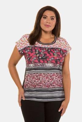 Ulla Popken T-shirt, oversized schouders, ronde hals - Grote Maten