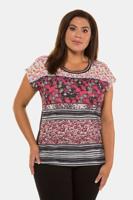 Ulla Popken T-shirt, oversized schouders, ronde hals - Grote Maten