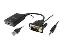 Adapter VGA mannelijk naar HDMI-aansluiting met audio aansluiting 3.5 - EQUIP 119038
