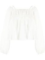 tout a coup blouse à ourlet évasé - Blanc