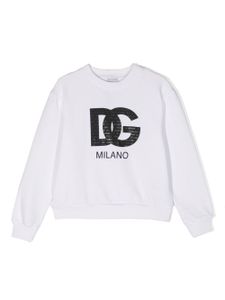 Dolce & Gabbana Kids logo-print cotton sweatshirt - Blanc