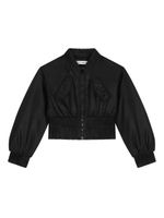 Dolce & Gabbana Kids veste bomber à plaque logo - Noir