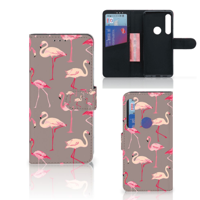 Motorola One Action Telefoonhoesje met Pasjes Flamingo