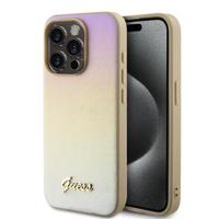 iPhone 15 Pro Max Guess Iridescent Metal Script Hybrid Hoesje - Goud - thumbnail