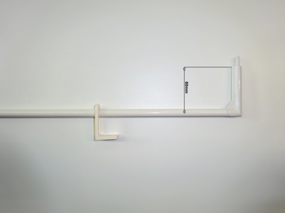 Duco bedieningstang B=60 1000mm Ral9001 (crème wit)