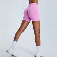 Dames Sportbroek Yogashorts Trainingsshorts Elastische tailleband Hoge taille Yoga Sportschooltraining Pilates Short / Broekje Zwart Roze Oranje Sport Sportkleding Rekbaar Slank Lightinthebox