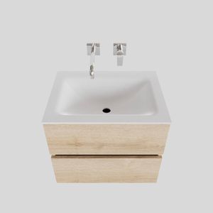 Badkamermeubel Solid Surface BWS Oslo 60x46 cm Wood Washed Oak (0 kraangaten)