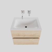 Badkamermeubel Solid Surface BWS Oslo 60x46 cm Wood Washed Oak (0 kraangaten) - thumbnail