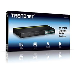 Trendnet TPE-TG160G netwerk-switch Unmanaged L2 Gigabit Ethernet (10/100/1000) Power over Ethernet (PoE) 1U Zwart