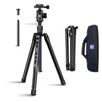 SIRUI Carbon Fiber Travel Tripod with E-10 360° Ball Head, 59.8” Compact Camera Tripod AT-125, Quick Release Reverse Folding Legs, Reversible Center Column, Max Load 17lbs - Traveler X-II