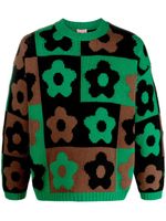 Kenzo pull à motif floral en intarsia - Vert - thumbnail