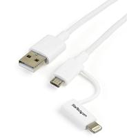 StarTech.com Apple Lightning- of Micro USB-naar-USB-kabel - 1 m, wit