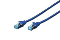 DIGITUS LAN kabel Cat 5e - 0.5m - CCA netwerkkabel met RJ45 - SF/UTP afgeschermd - Compatibel met Cat-6 & Cat-5 - Blauw