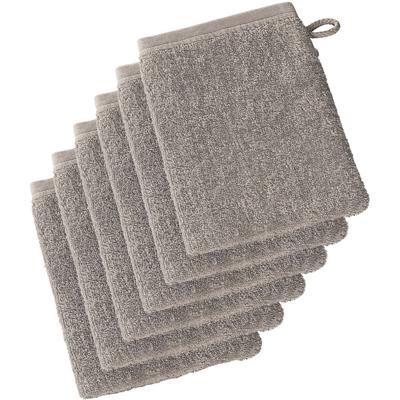 De Witte Lietaer washandjes 22 x 15 cm katoen taupe 6 stuks