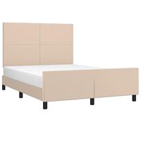 vidaXL Bedframe met hoofdbord kunstleer cappucinnokleurig 140x190 cm