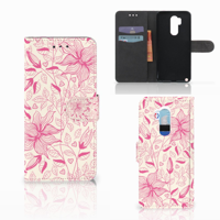 LG G7 Thinq Hoesje Pink Flowers