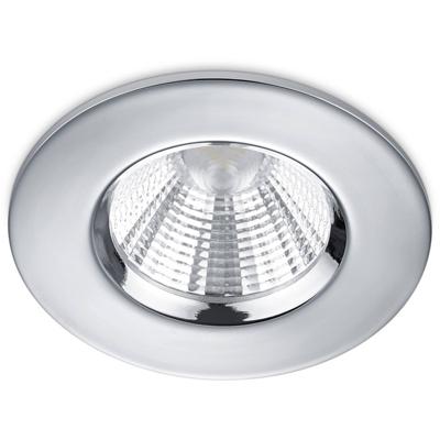 LED Spot - Inbouwspot - Trion Zagrona - 5W - Waterdicht IP65 - Dimbaar - Warm Wit 3000K - Glans Chroom - Aluminium -