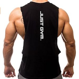 Voor heren Singlet Vest Top Onderhemd Brief Strakke ronde hals Urheilu Dagelijks Mouwloos Kleding Casual Spier Training Lightinthebox