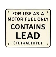 Contains Lead (Sm) Bordje Voor Benzinepomp 18 x 15,5 cm