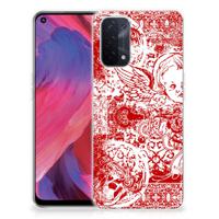 Silicone Back Case OPPO A93 5G Angel Skull Rood