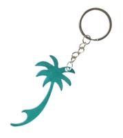 LG Imports sleutelhanger/flesopener palmboom 7 cm turquoise