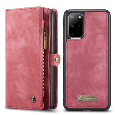 Caseme - vintage 2 in 1 portemonnee hoes - Samsung Galaxy S20 Plus - Rood
