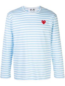 Comme Des Garçons Play t-shirt rayé à logo - Bleu