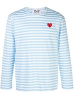 Comme Des Garçons Play t-shirt rayé à logo - Bleu - thumbnail