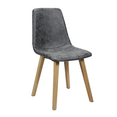 Eetkamerstoel 'Kent' Wax / PU, kleur zwart