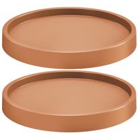 2x Stuks planten trolleys/multirollers rond terracotta kunststof 30 cm